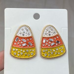 Candy corn bling stud earrings